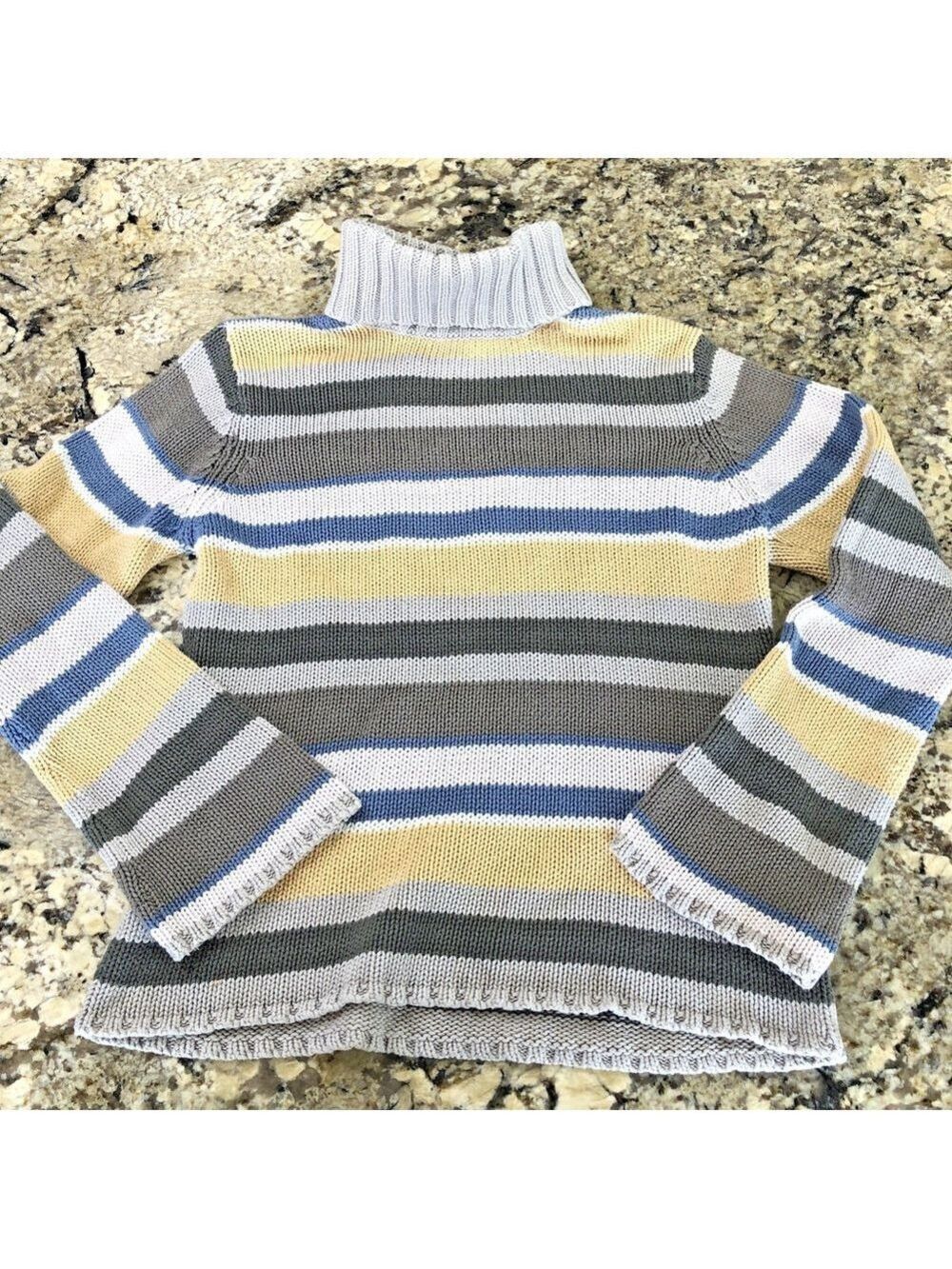 Size M R & R Women’s Knit Turtle Neck Sweater Cozy Comfy Striped Wide Cuffs MN